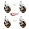 Service Caster 5 Inch High Temp Phenolic Swivel 10mm Threaded Stem Caster Set with Brake SCC-TS20S514-PHRHT-TLB-M1015-4 - alternate 2